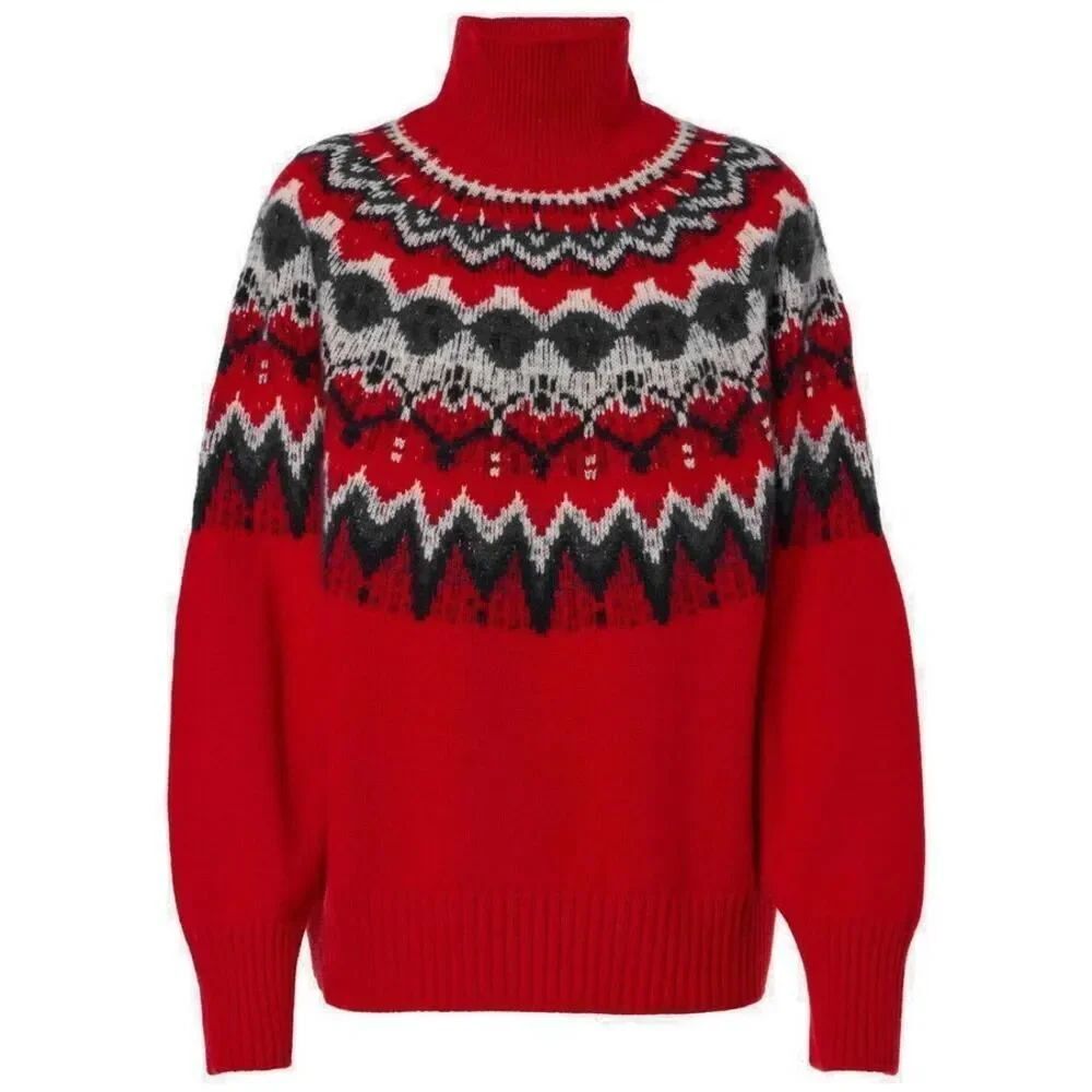 Altuzarra Soleil Fair Isle wool turtleneck sweater Large
